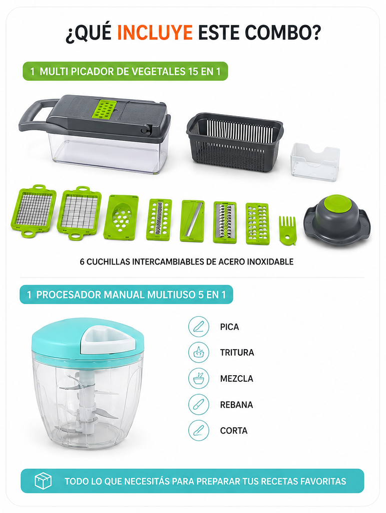 Combo Cocina Facil Pica y Procesa Ventma