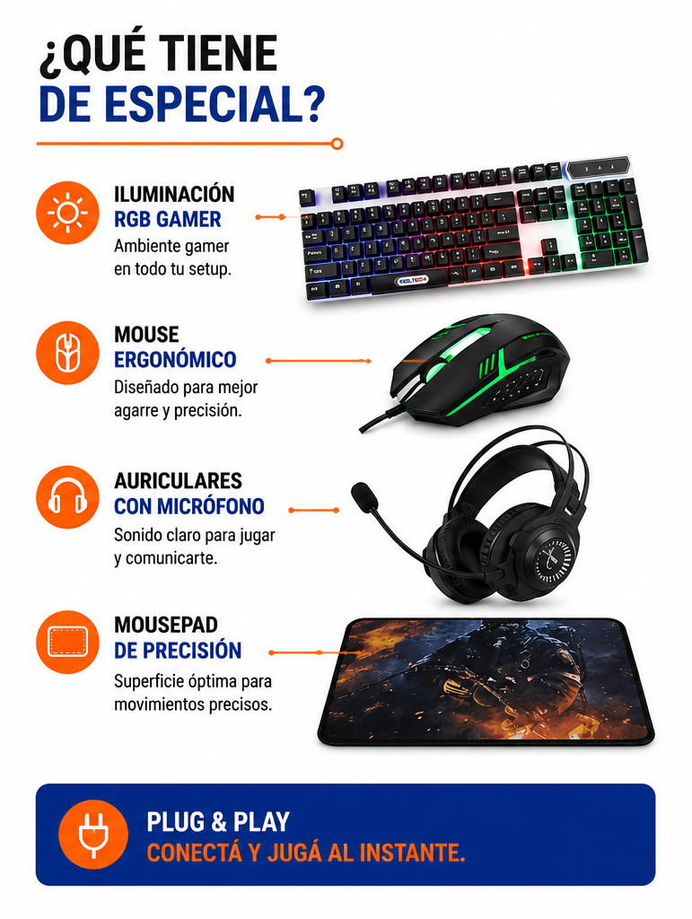 Combo Gaming 4 en 1 RGB