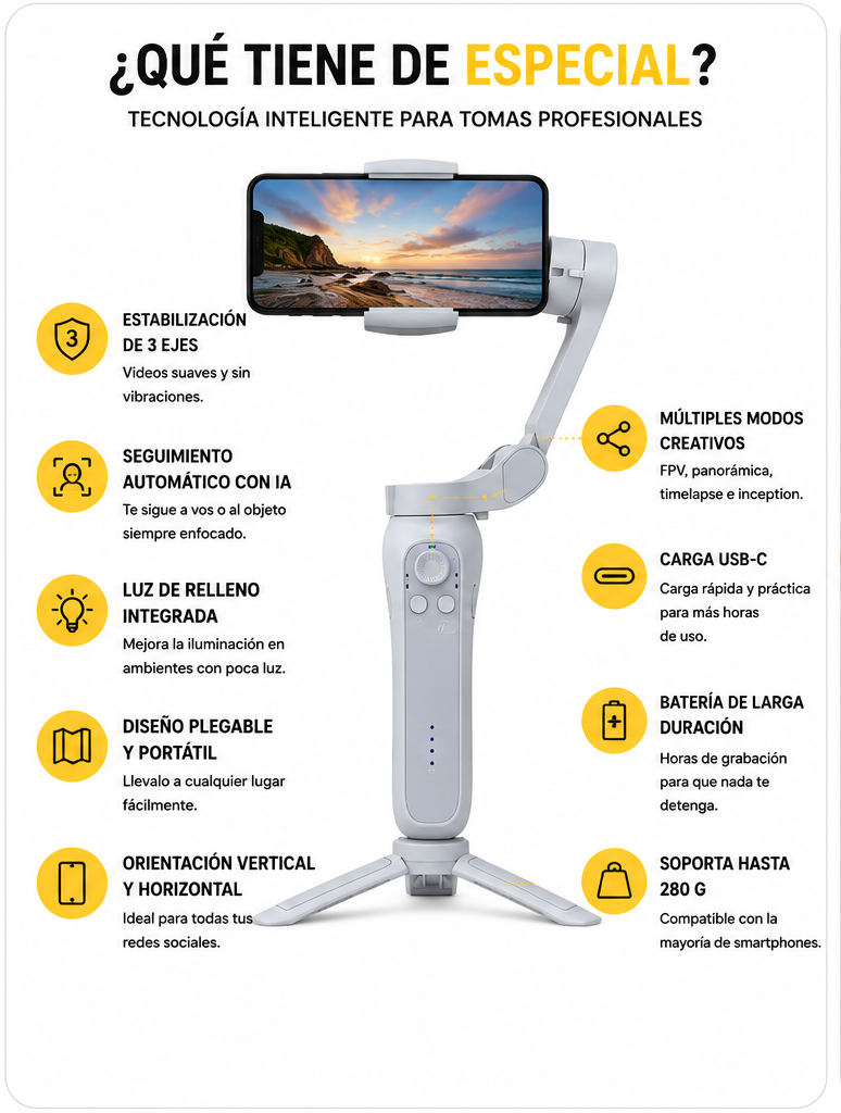 Gimbal 3 Ejes Seguimiento Facial
