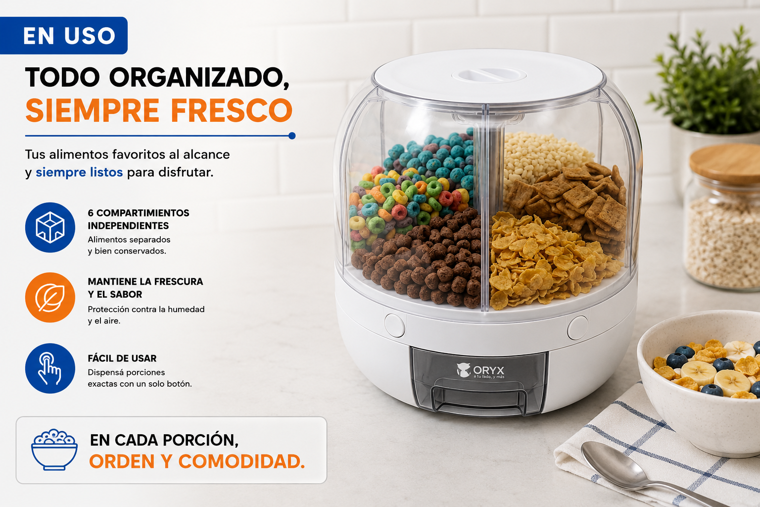 Dispenser Giratorio 6 Compartimentos