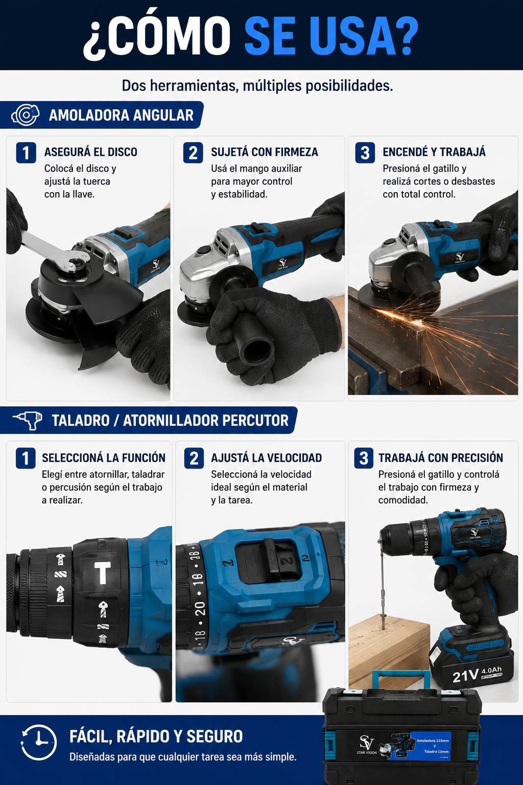 KIT MALETÍN AMOLADORA  Y TALADRO