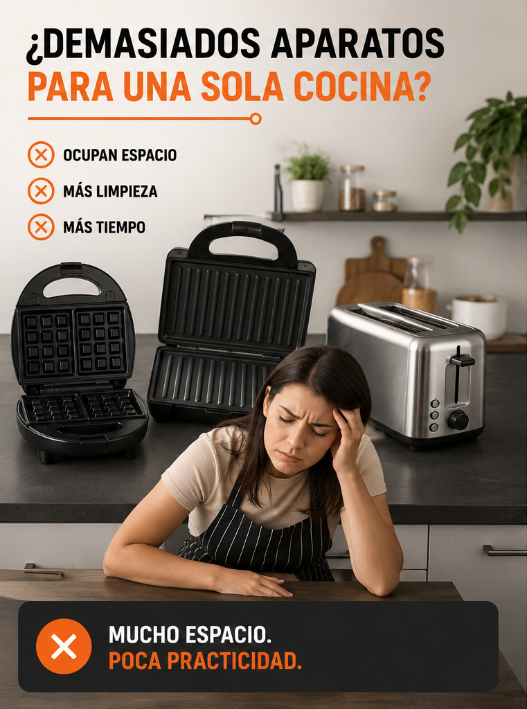 Sandwichera 3 en 1 – Waflera, Tostado