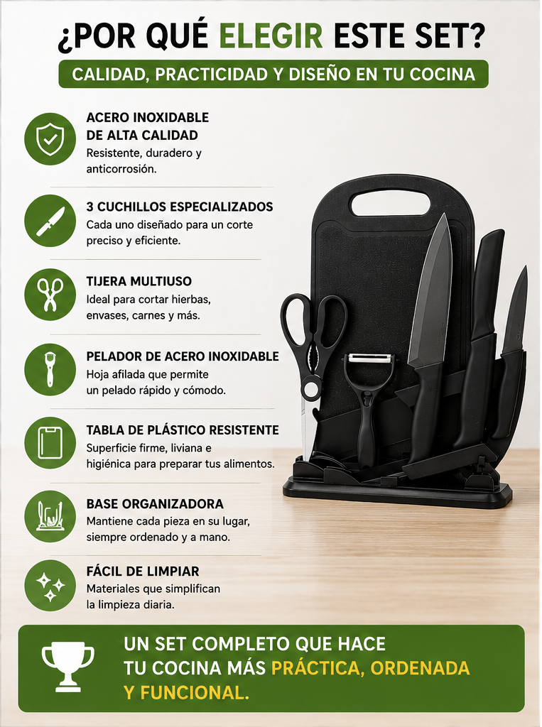 Set Cocina Cuchillos 7PCS
