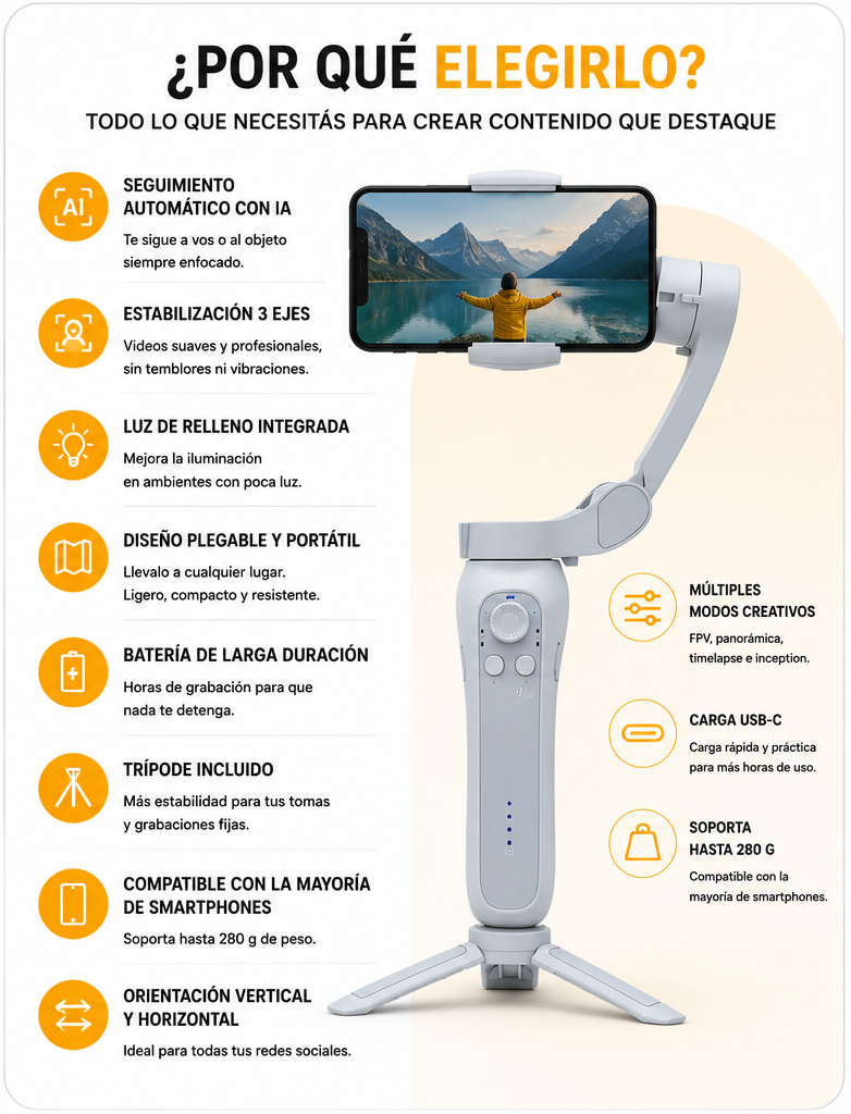 Gimbal 3 Ejes Seguimiento Facial