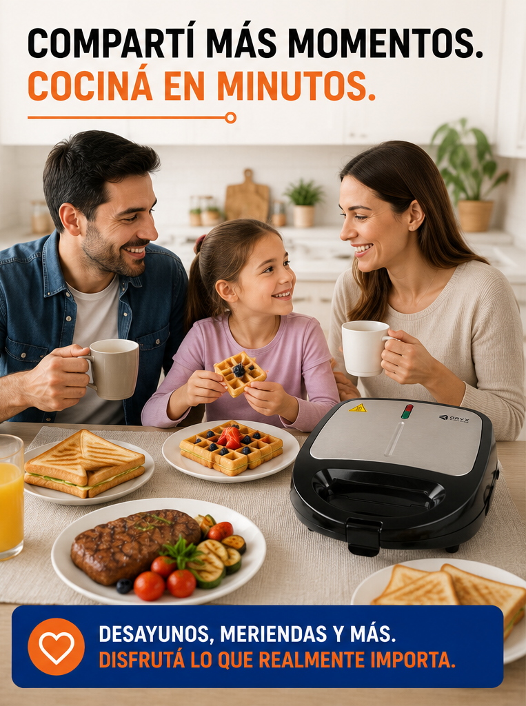 Sandwichera 3 en 1 – Waflera, Tostado