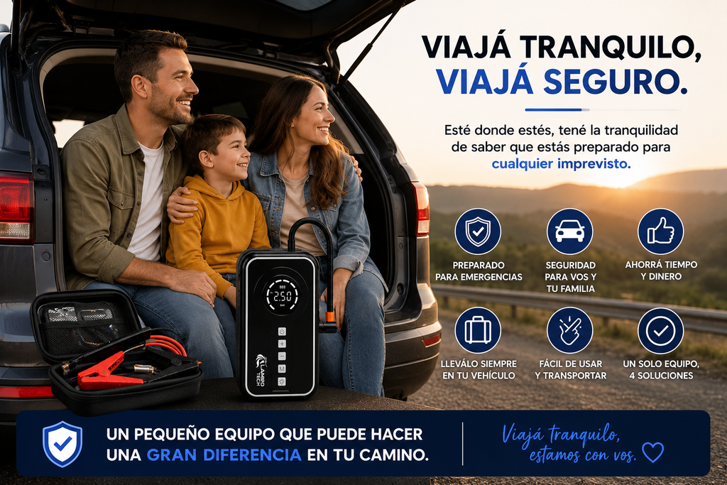 Arrancador inflador a bateria 4 EN 1