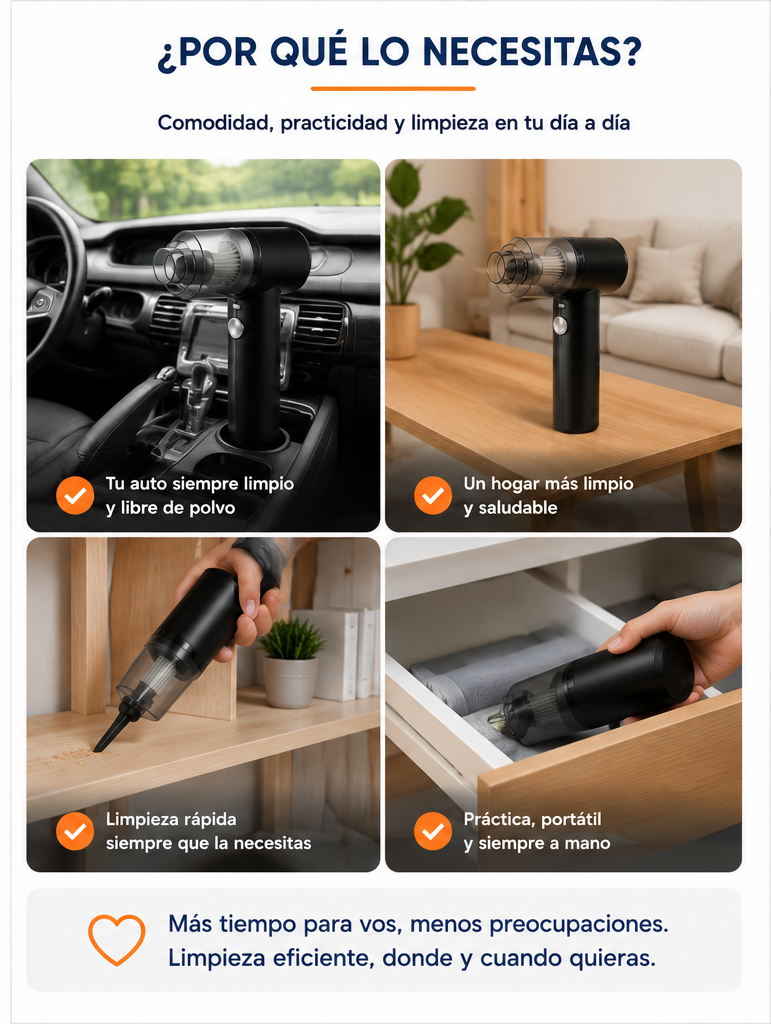 Aspiradora 2 en 1 Para Auto/Casa